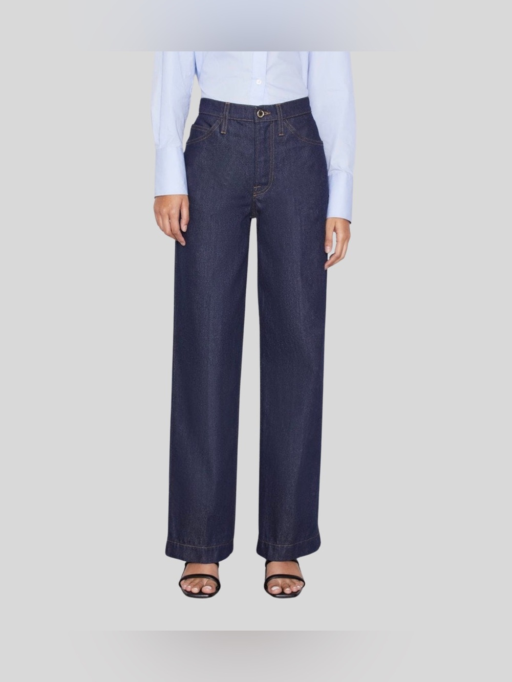Frame Denim Wide-Leg High-Waist Jeans in Dark Indigo Sz. 32